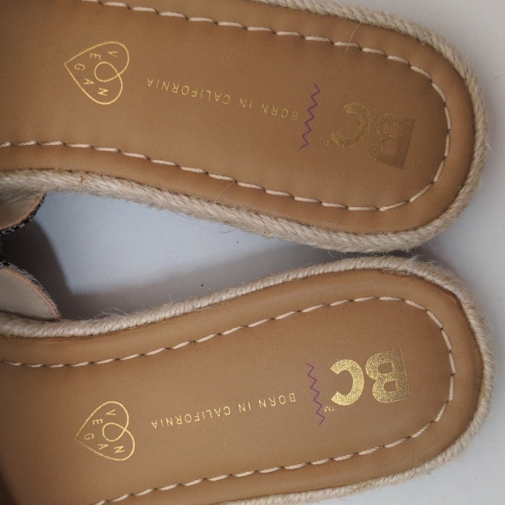 BC Born in California Vegan Fringe Espadrille Slides 7.5 - Picture 7 of 7